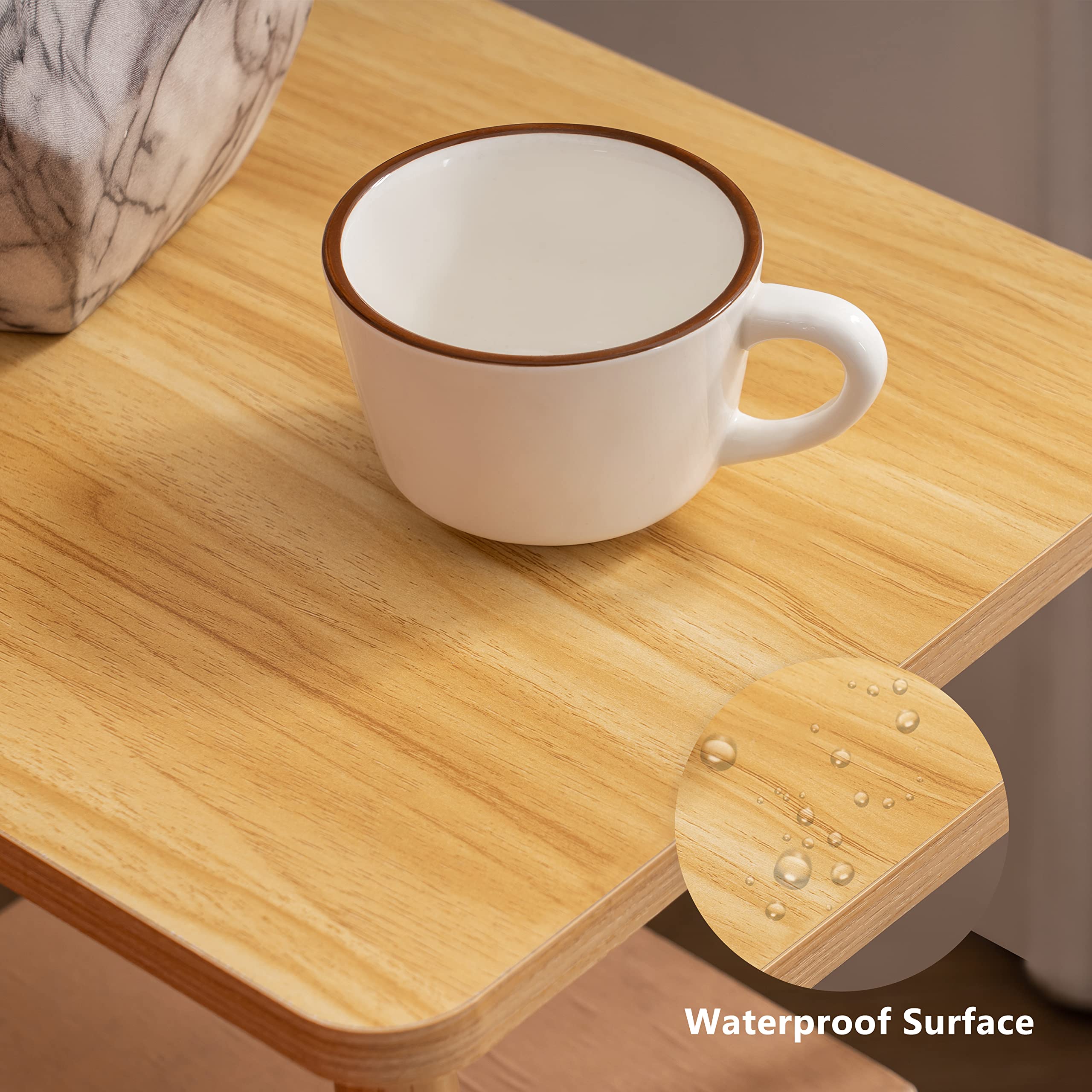 Apicizon end table with non-slip pads protects floors and stays put
