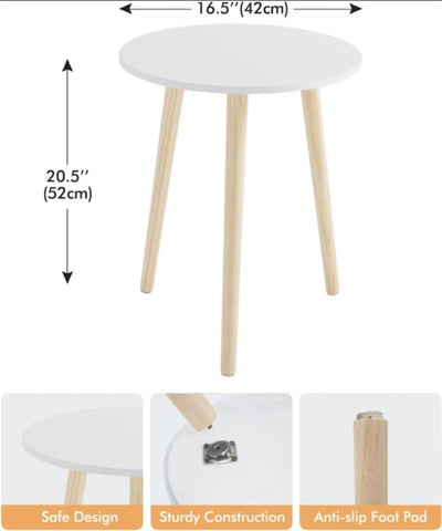 Apicizon round side table living room use complements sofa and coffee area