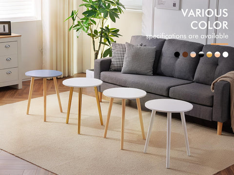 Apicizon round side table waterproof coating easy cleaning and spill resistance