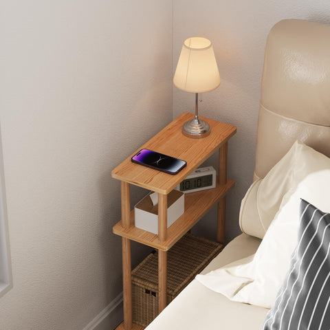 Apicizon bottom shelf fits books for easy evening reading.