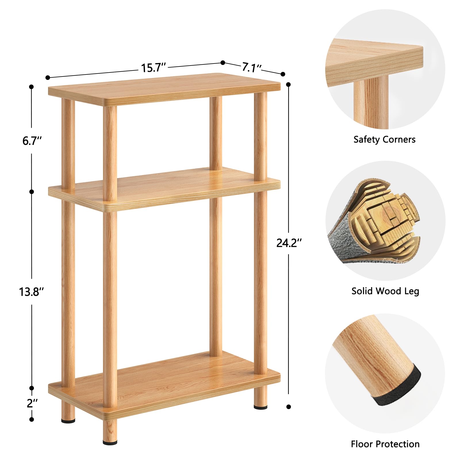 Apicizon slim table middle shelf stores remotes and accessories neatly.