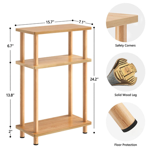 Apicizon slim table middle shelf stores remotes and accessories neatly.