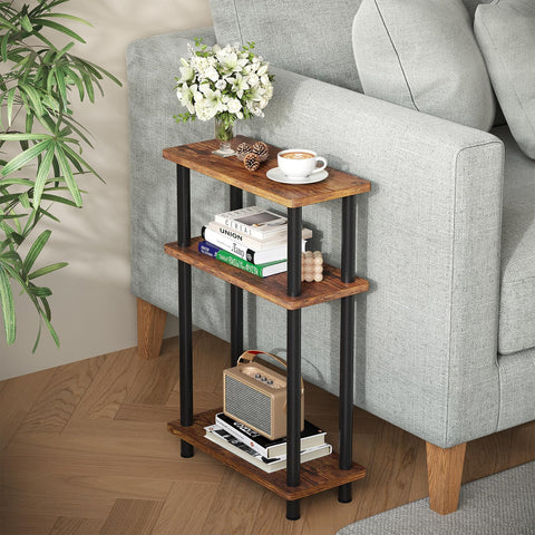Apicizon small narrow side table top-tier for drinks and lamp in compact living rooms.