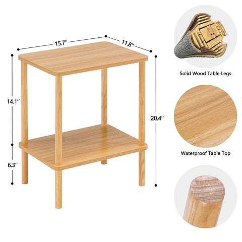 Apicizon small side table with storage shelf for books and essentials