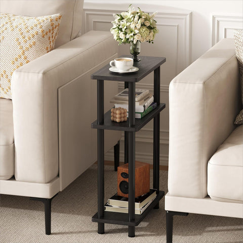 Apicizon three-tier side table top shelf ideal for drinks and lamps.