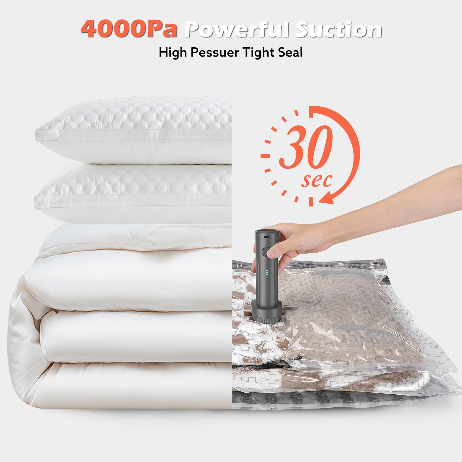 Apoaa tear-resistant vacuum bags withstand travel wear and tear.