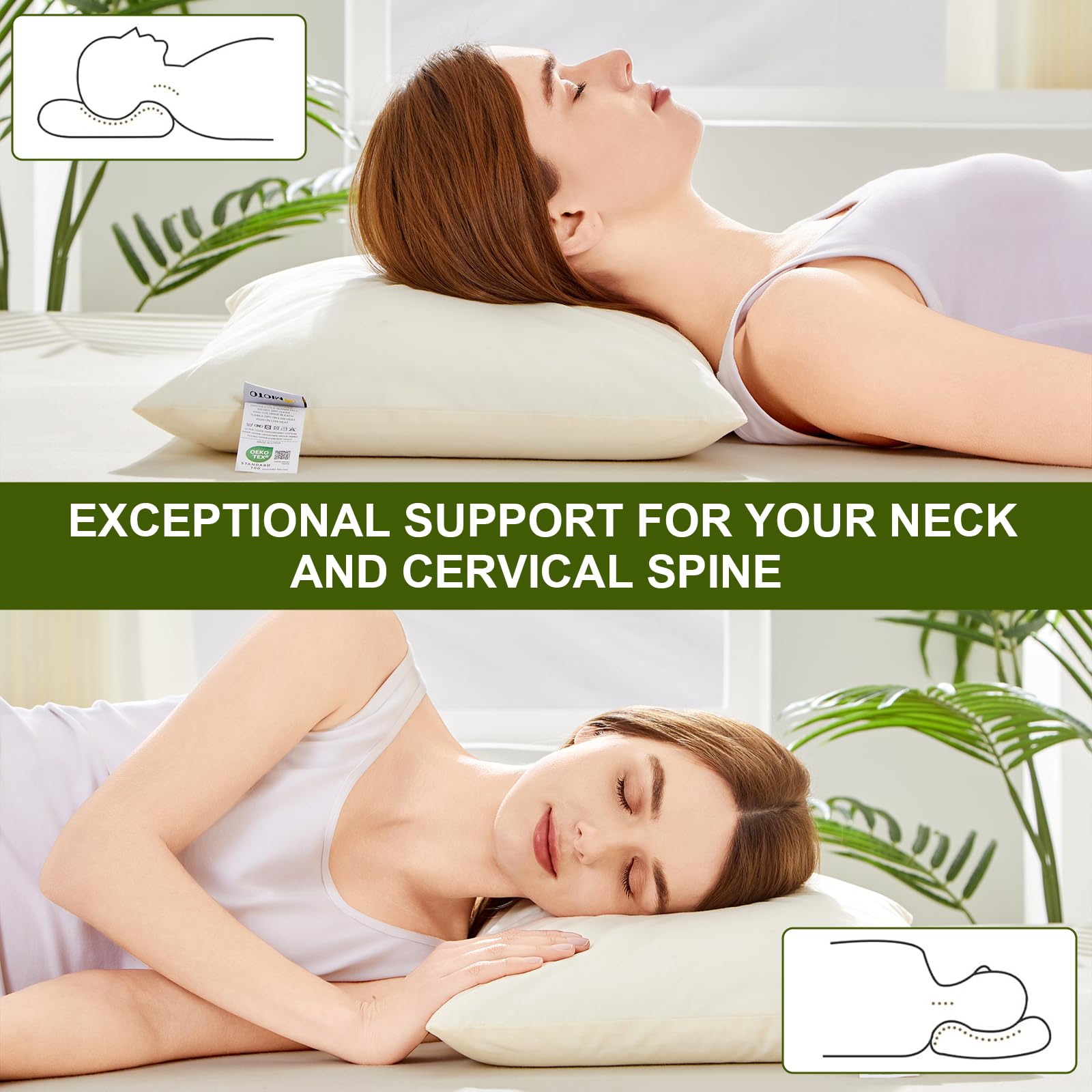 APOBUY Neck-support design contours to your neck for aligned sleep.