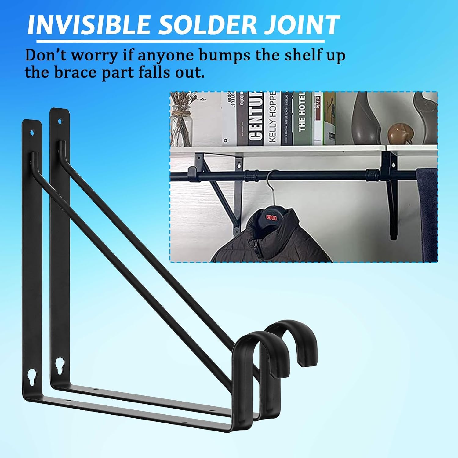 APOCHON black-coated steel brackets resist rust and scratches for long-term use.