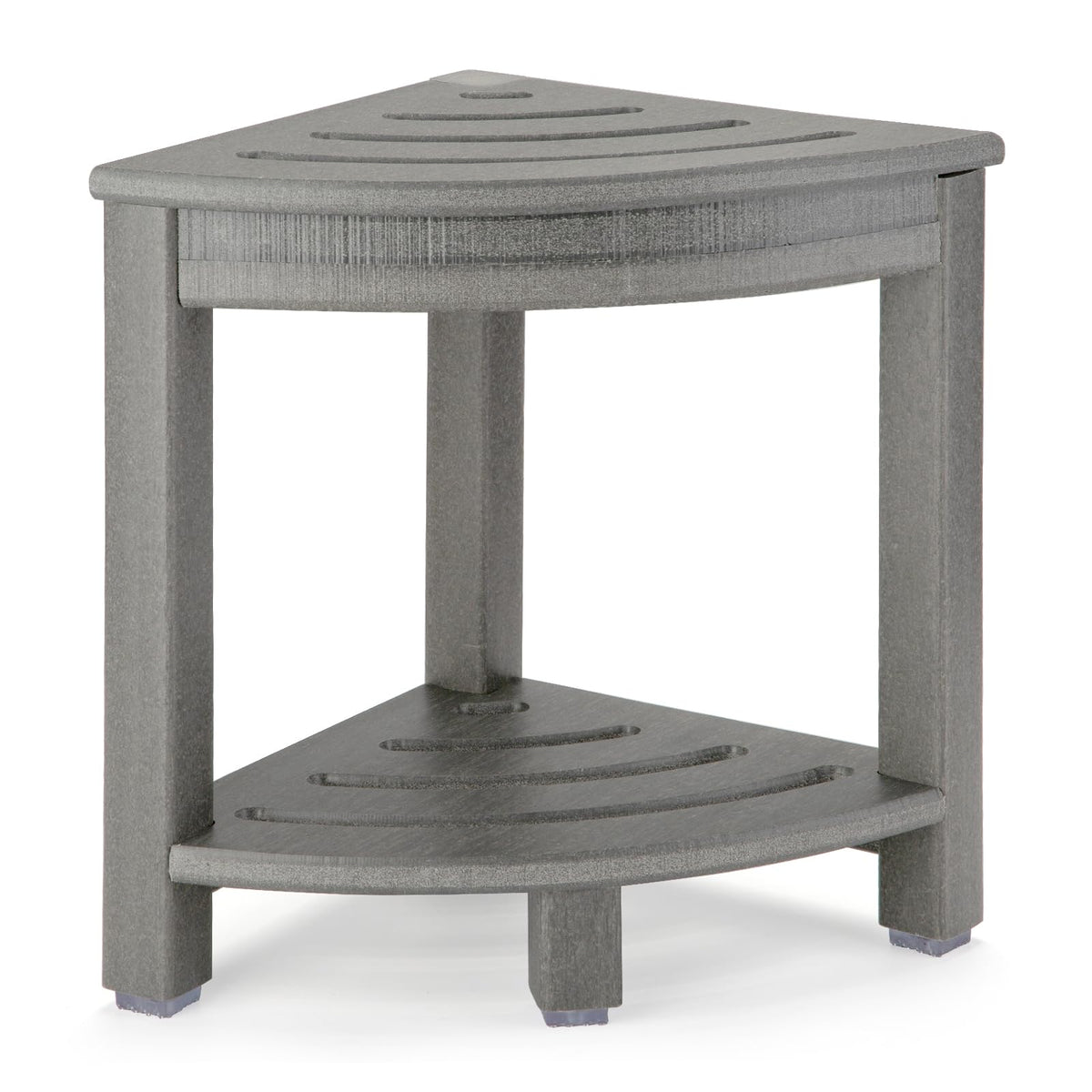 Apolimi HDPE corner shower stool in grey offering space-saving seating for small bathrooms