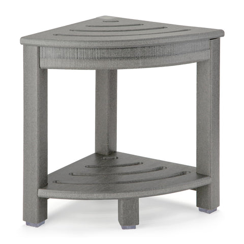 Apolimi HDPE corner shower stool in grey offering space-saving seating for small bathrooms