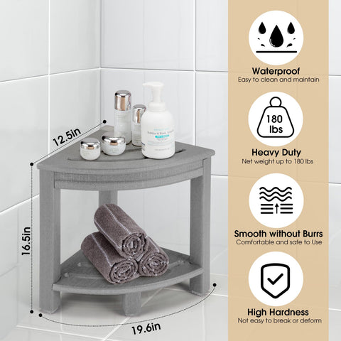 Apolimi shower stool with anti-slip feet for stable use on wet floors