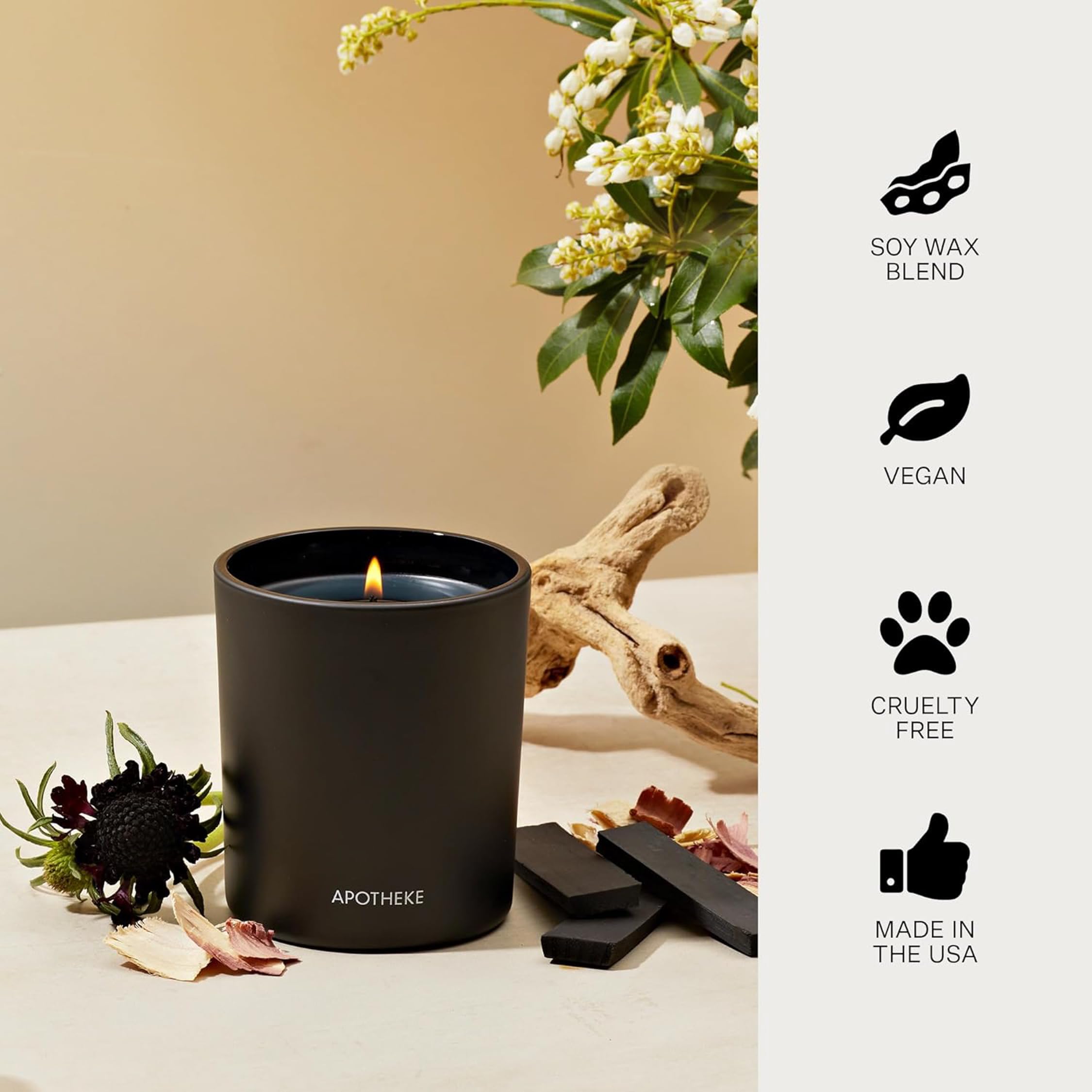 APOTHEKE Charcoal Classic Candle arrives gift-ready for housewarmings and celebrations
