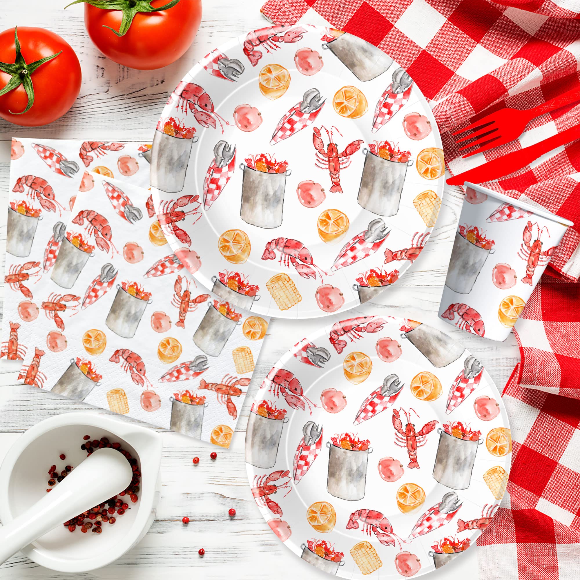 APOWBLS Crawfish Cups for spill-resistant beverages during the party.