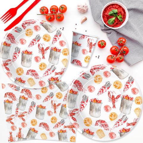 APOWBLS Crawfish Tablecloth protecting surfaces during seafood service.