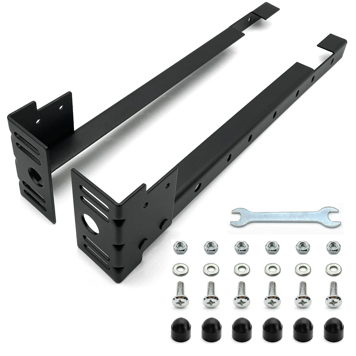 Appacare bedframe footboard extension brackets show 16-inch length for secure compatibility.