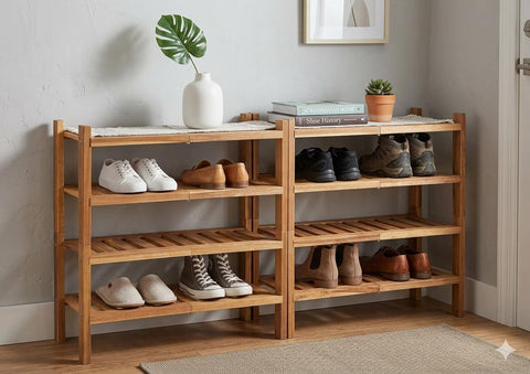 APPAFUN Foldable shoe rack with hinged design for quick setup.