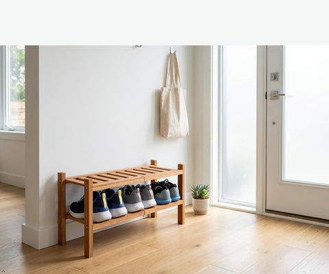 APPAFUN Versatile wood shoe rack complements various decor styles.