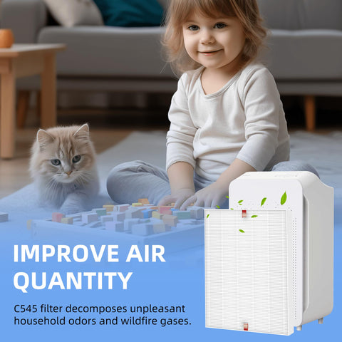 APPLIANCEMATES C545 filter packaging with quick-insert instruction insert.