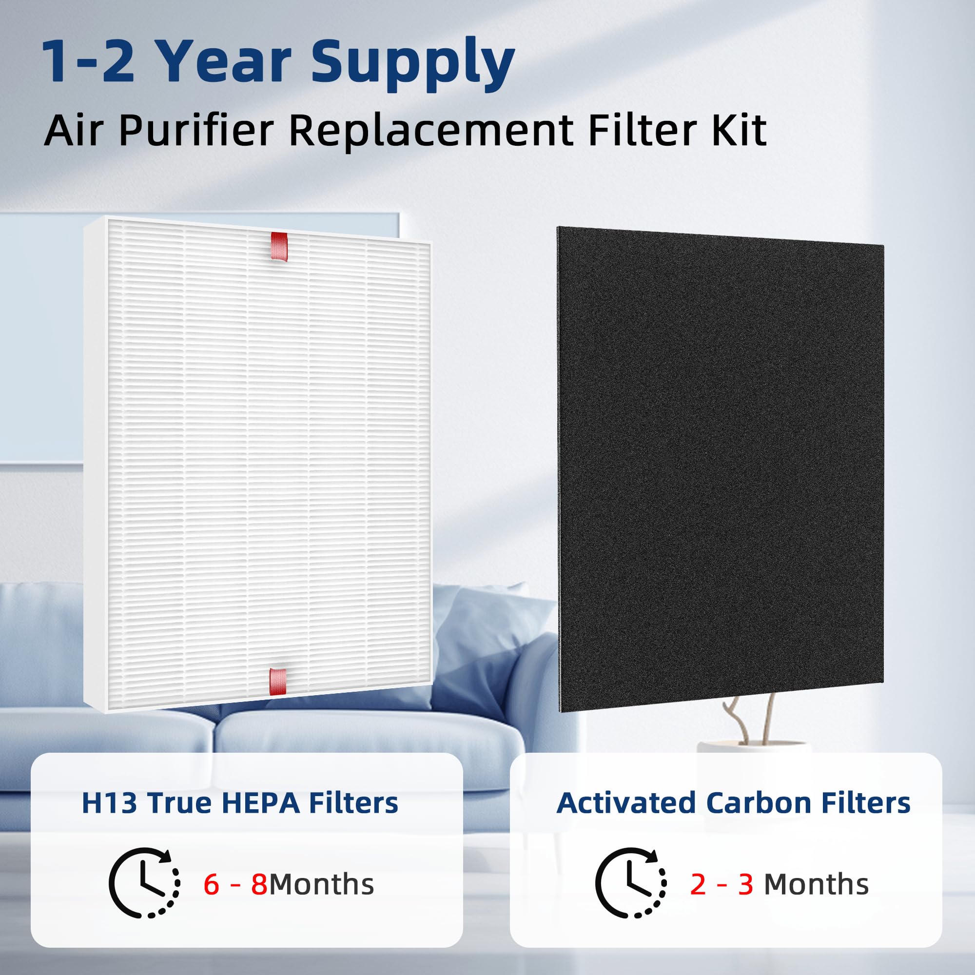 APPLIANCEMATES C545 packaged set with two HEPA and eight carbon filters