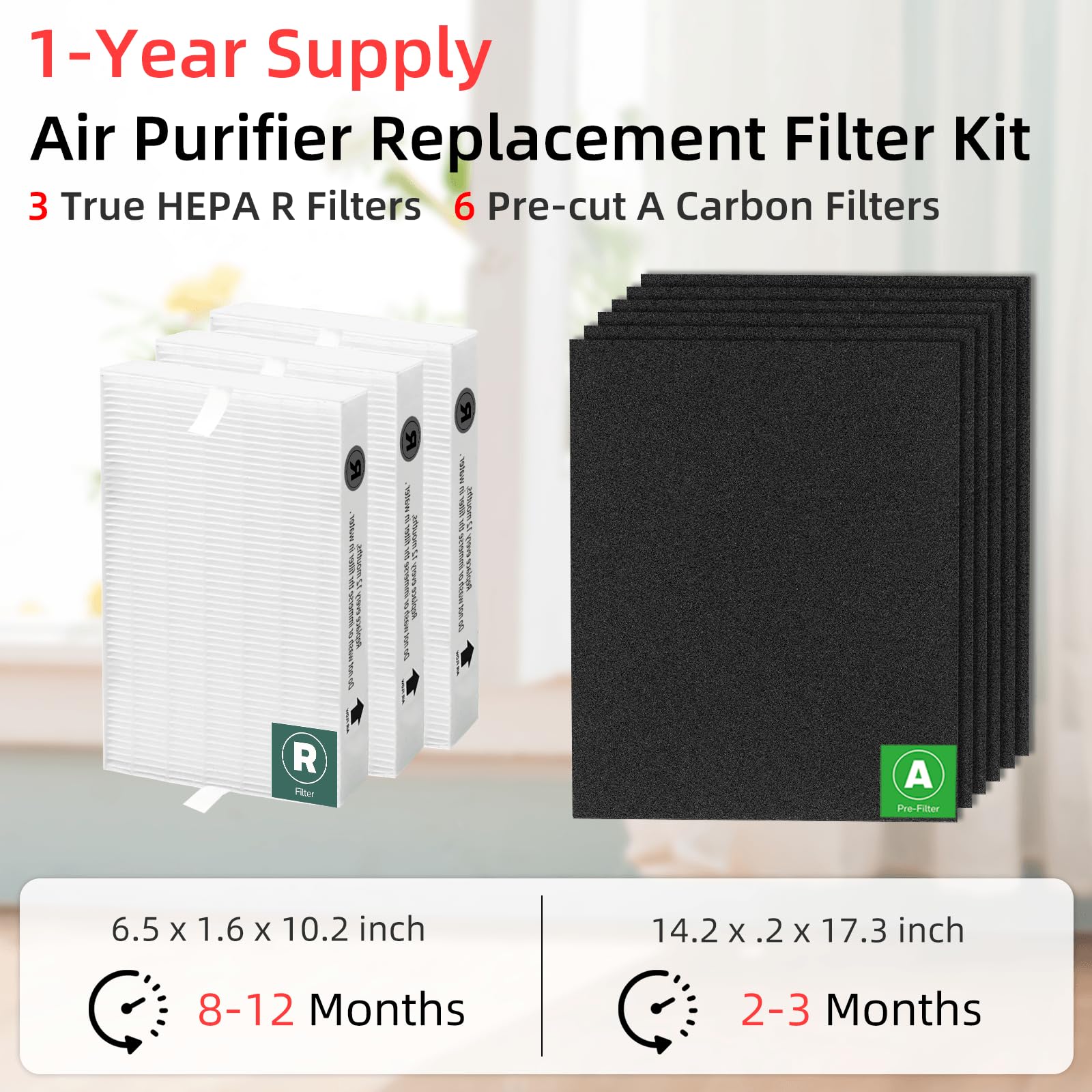APPLIANCEMATES HRF-A300 pre-filter pre-cut for easy replacement