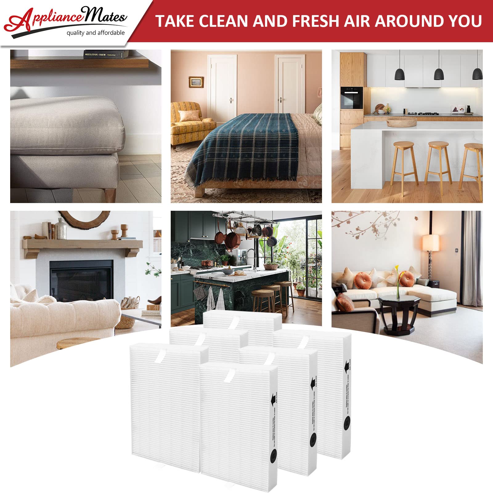 APPLIANCEMATES six-pack replacement filters for HPA models keep purifier running smoothly
