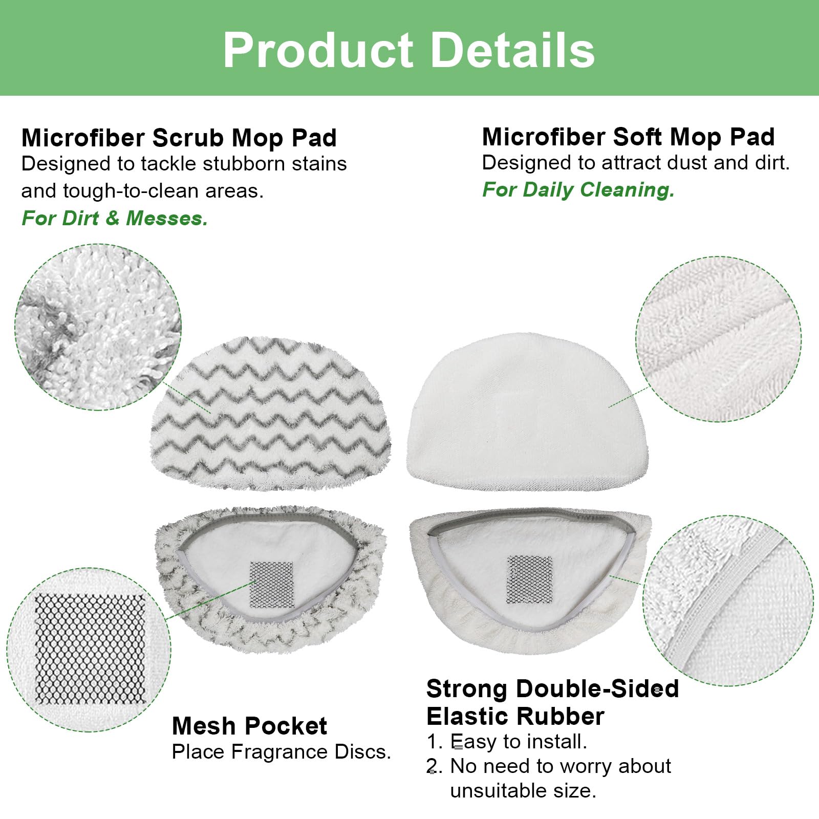 April-Flower steam mop pad on floor during cleaning for smooth glide and streak-free results