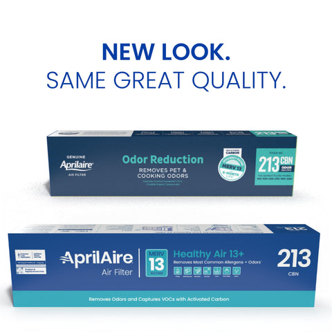 Aprilaire 213CBN carbon media close-up showing VOC odor reduction.
