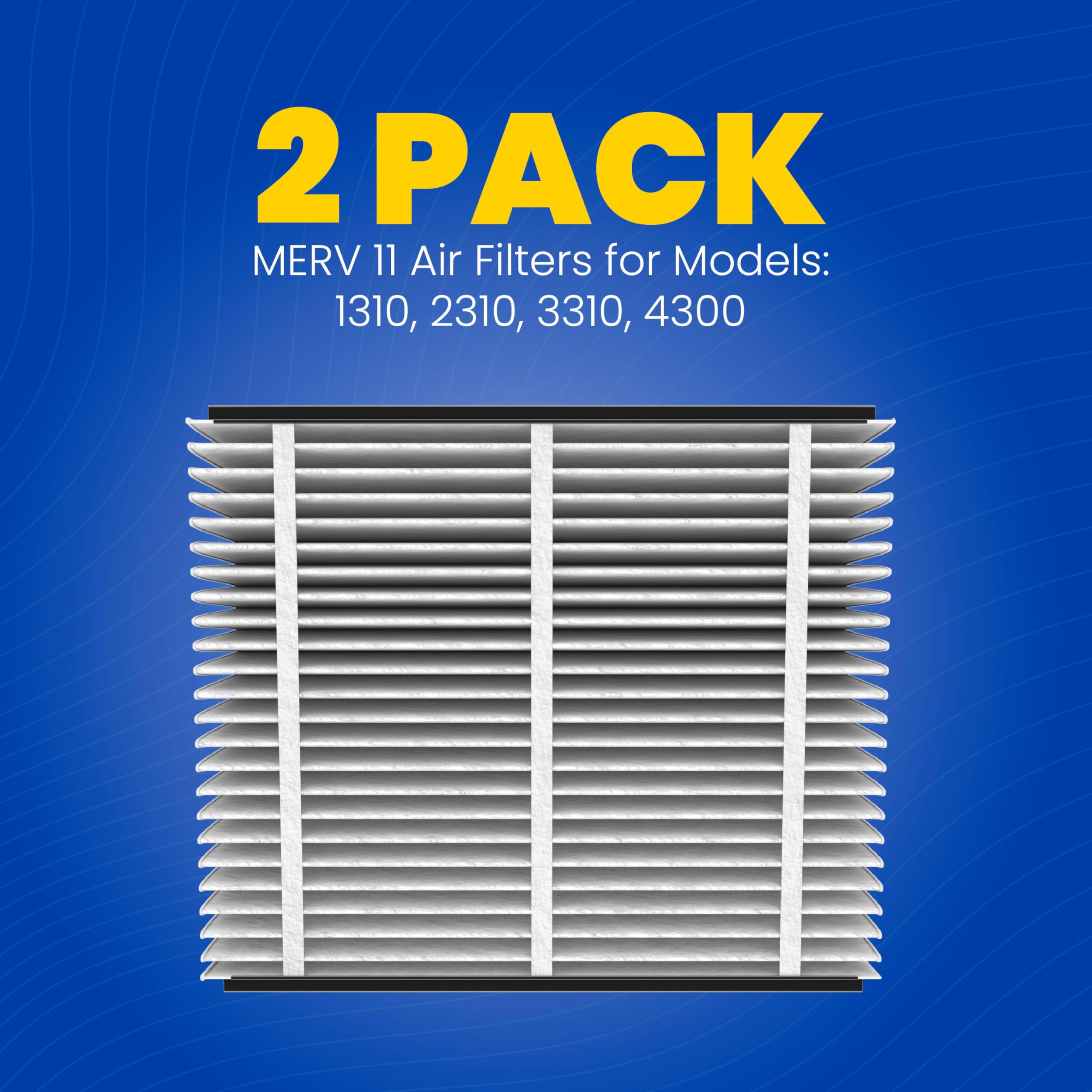 Aprilaire 310 replacement filter packaging highlights model compatibility with 1310, 2310, 3310, 4300.