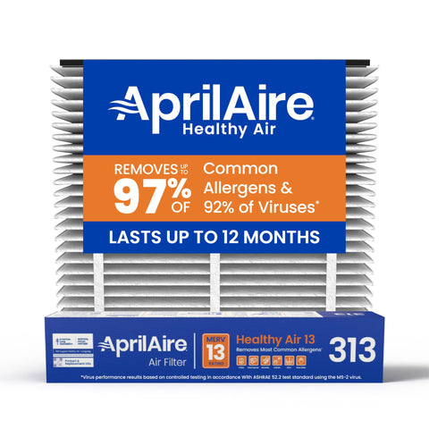 Aprilaire 313 replacement filter for 20x20x4 purifiers traps allergens for cleaner indoor air.
