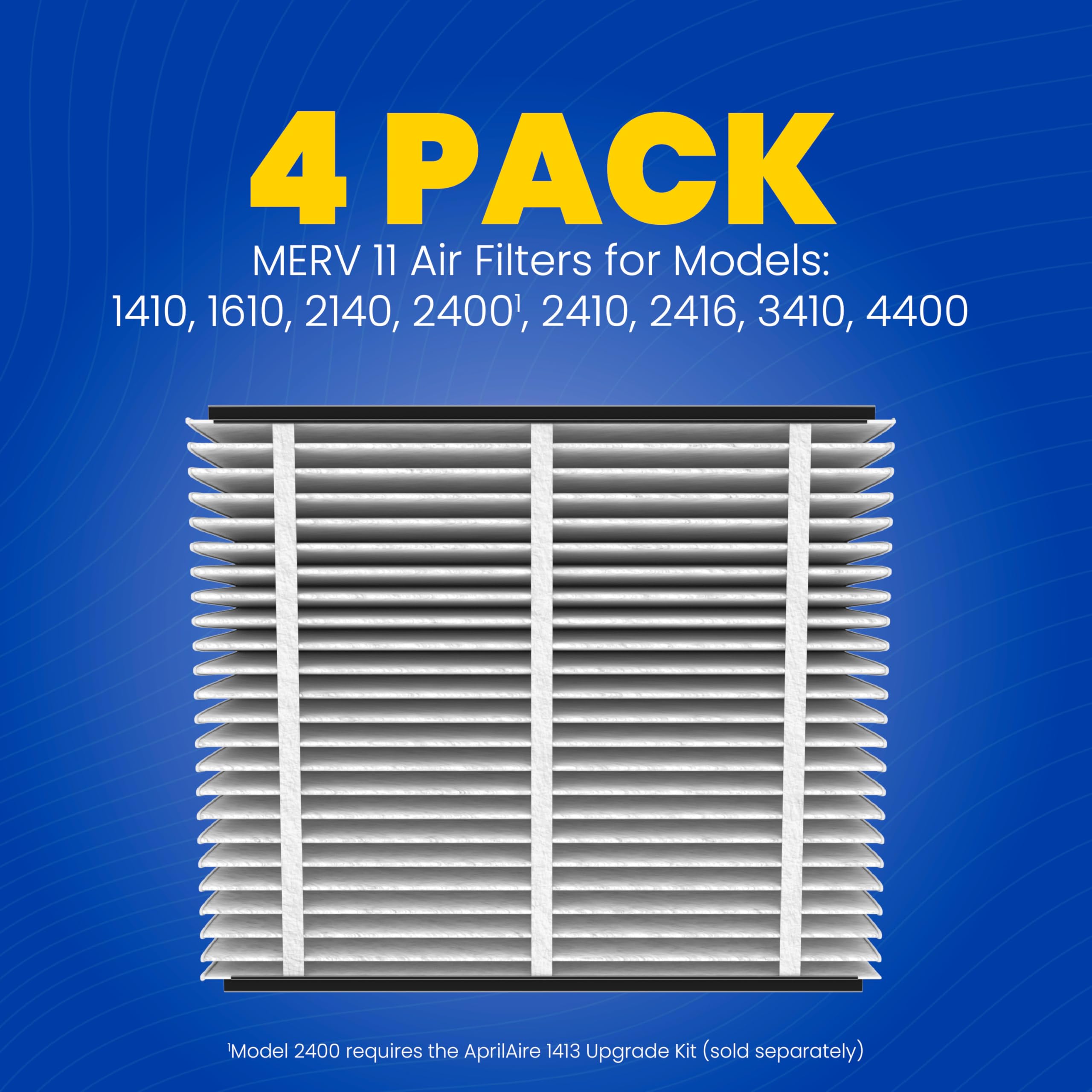 Aprilaire 410 filter media offers large surface area for high filtration.