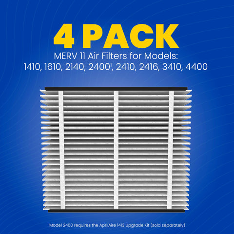 Aprilaire 410 filter media offers large surface area for high filtration.