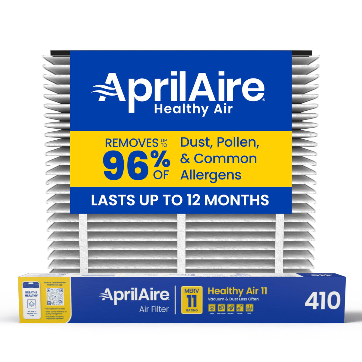 Aprilaire 410 replacement filter packaging ready for installation in your purifier.