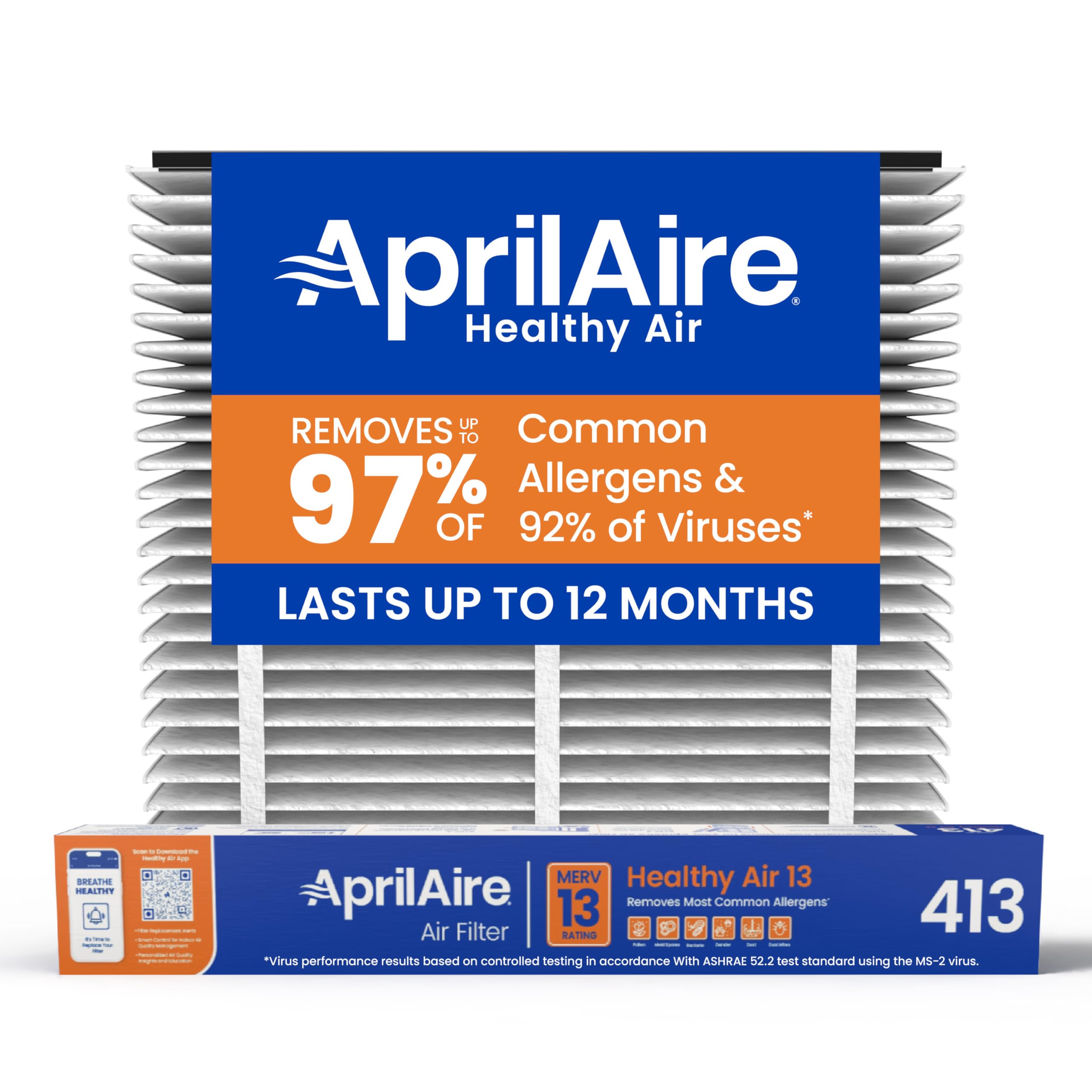 Aprilaire 413 filter assembly close-up showing precise fit for optimal filtration.