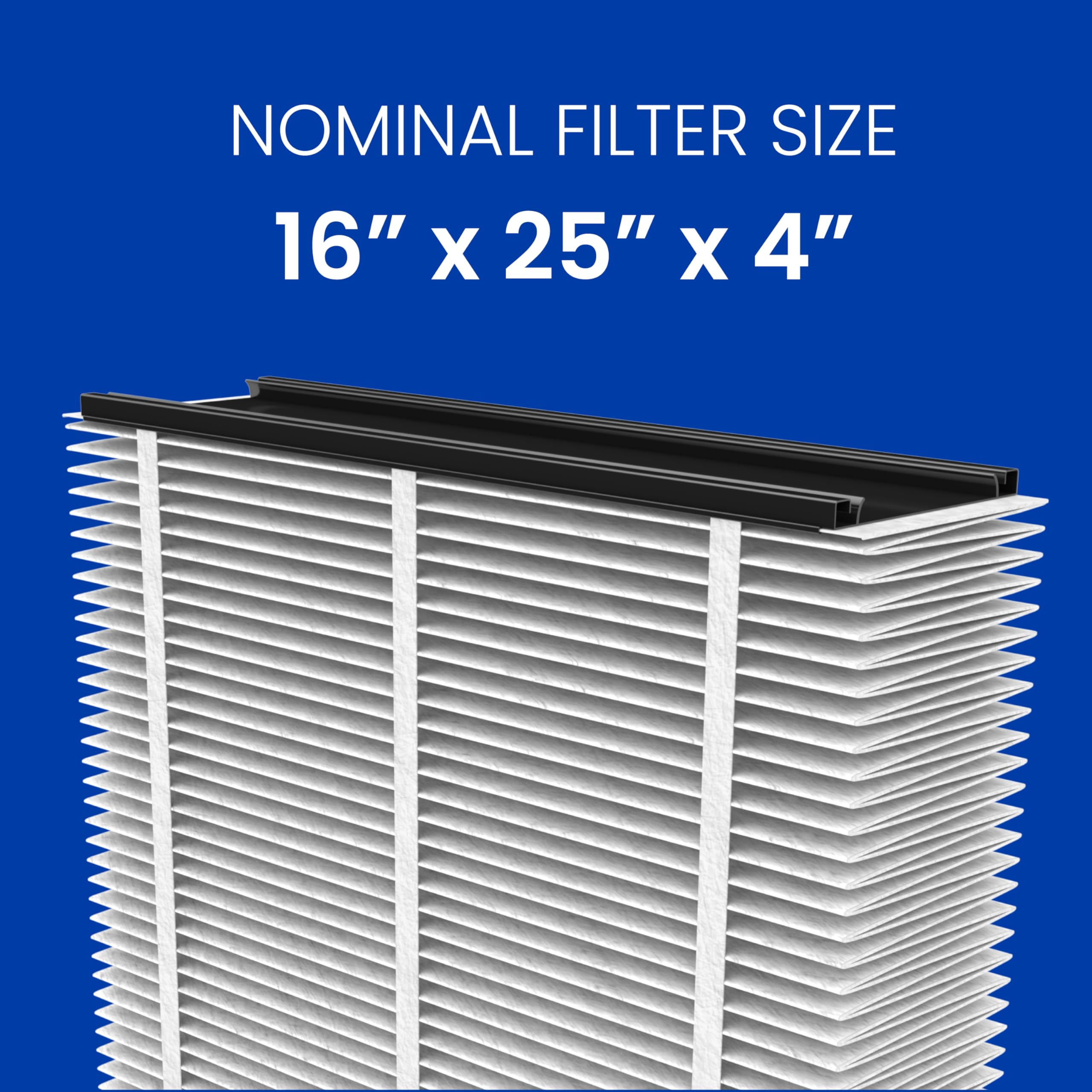 Front view of Aprilaire 416 filter installed in place