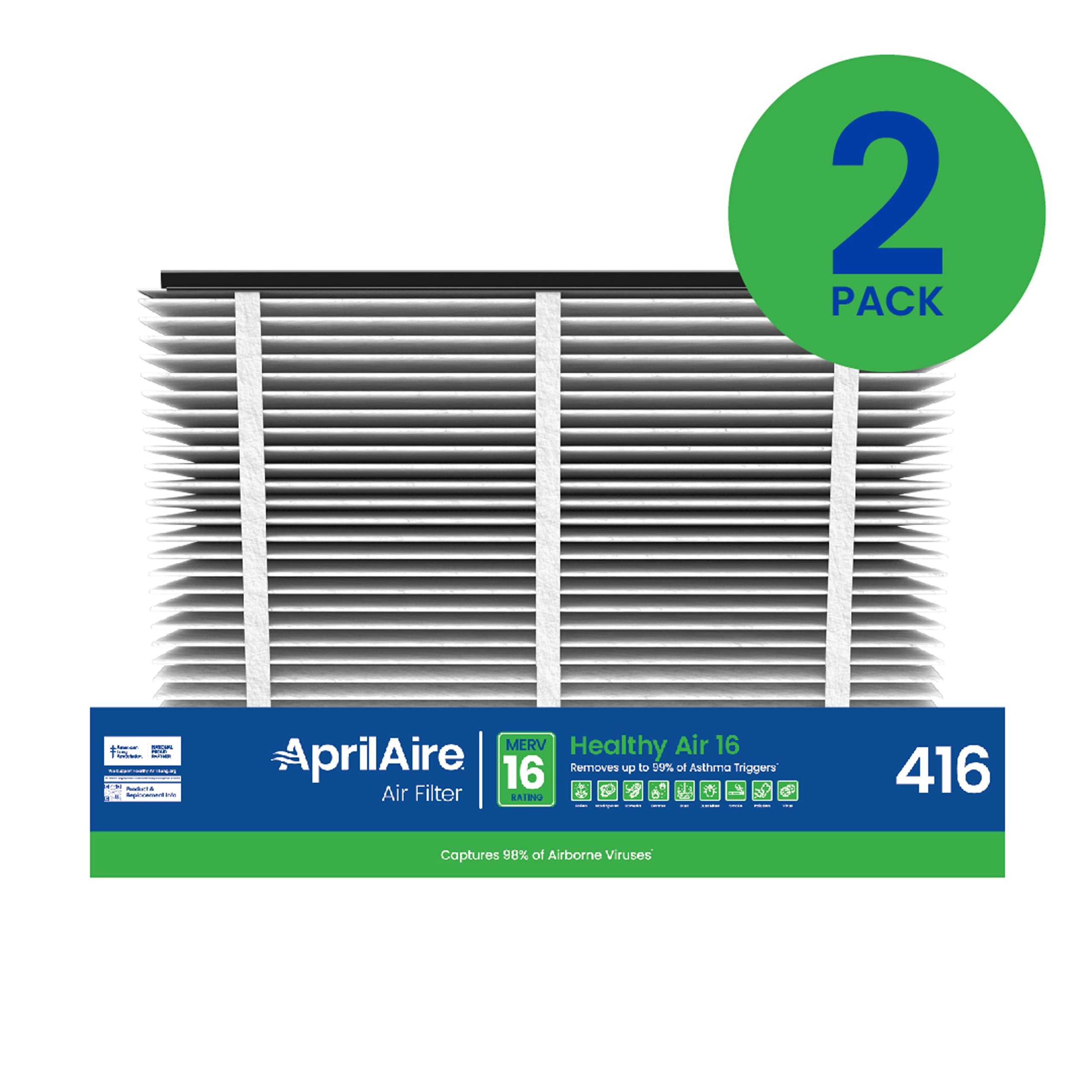 Aprilaire 416 media close-up highlighting high-density filtration.