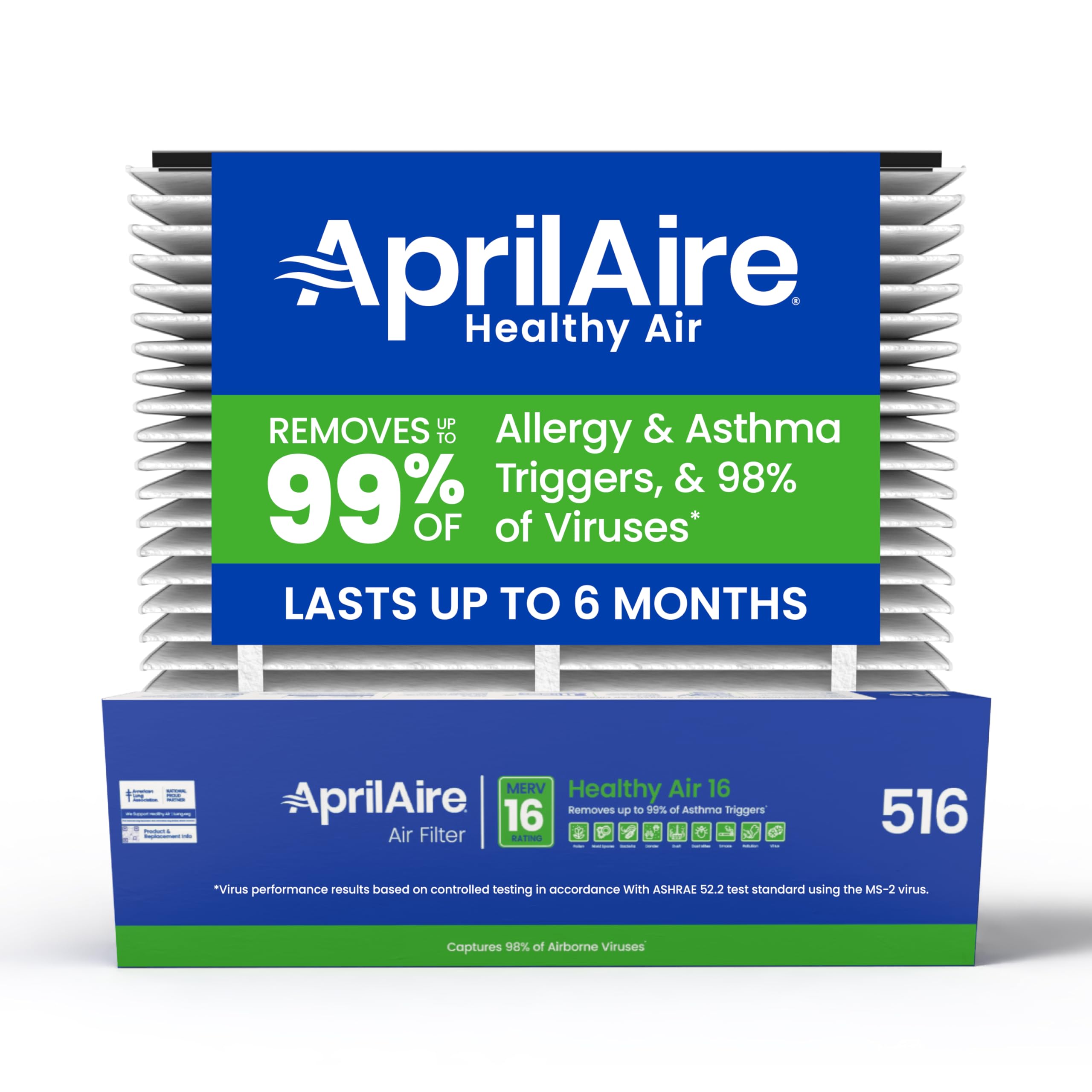 Aprilaire 516 replacement filter packaging ready for quick installation.