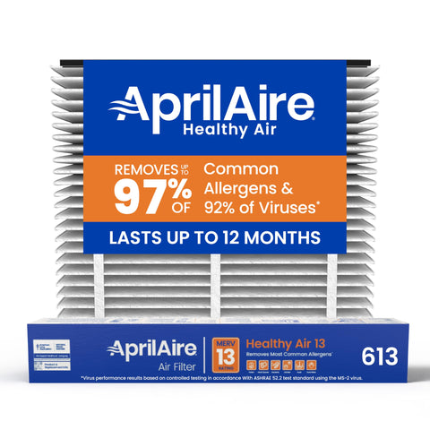 Aprilaire 613 filter front view with durable 16x25x4 frame