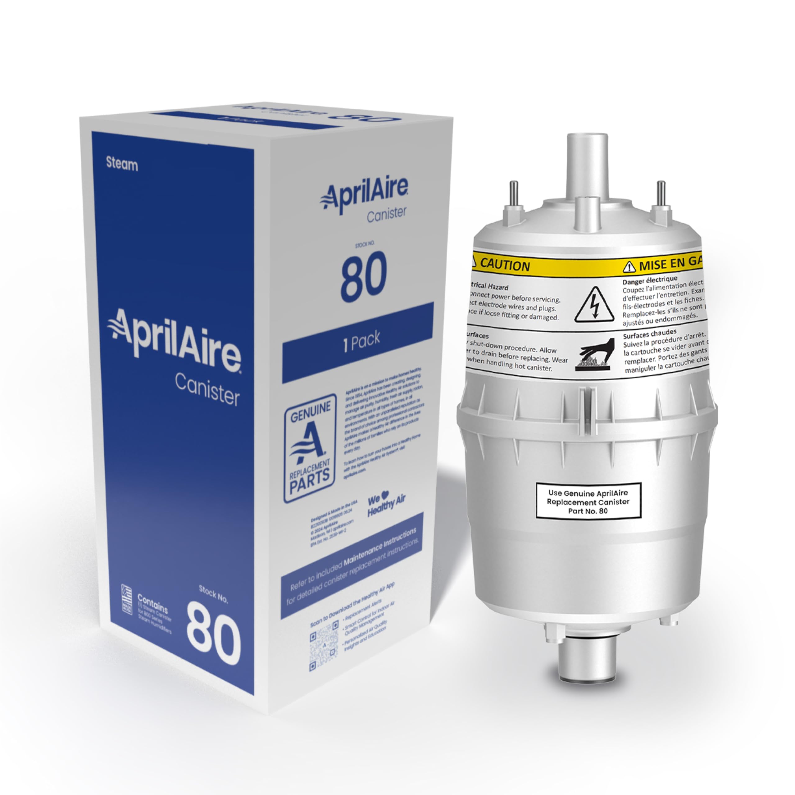 Aprilaire 80 replacement canister pack ready for steam humidifier maintenance