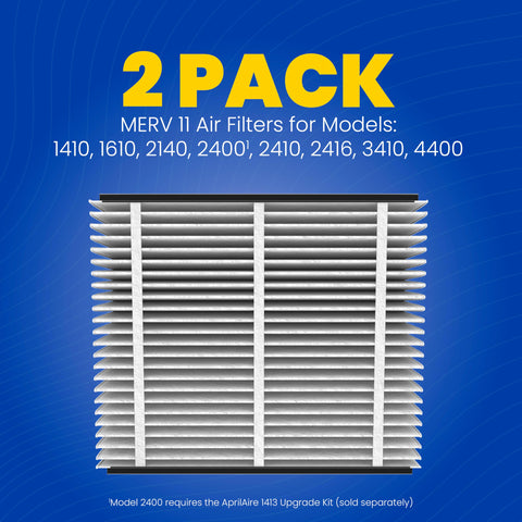 Aprilaire 410 captures dust, pollen, mold, spores, and pet dander for breathable indoor air.