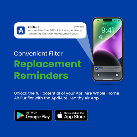 Aprilaire high-efficiency filtration helps reduce dust buildup in HVAC systems.