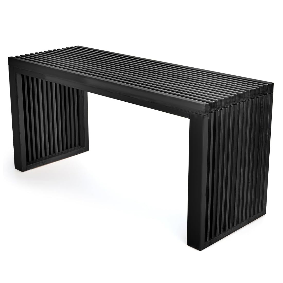 APRTAT bamboo dining bench 35-inch front view for versatile seating.