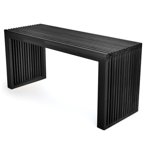 APRTAT bamboo dining bench 35-inch front view for versatile seating.