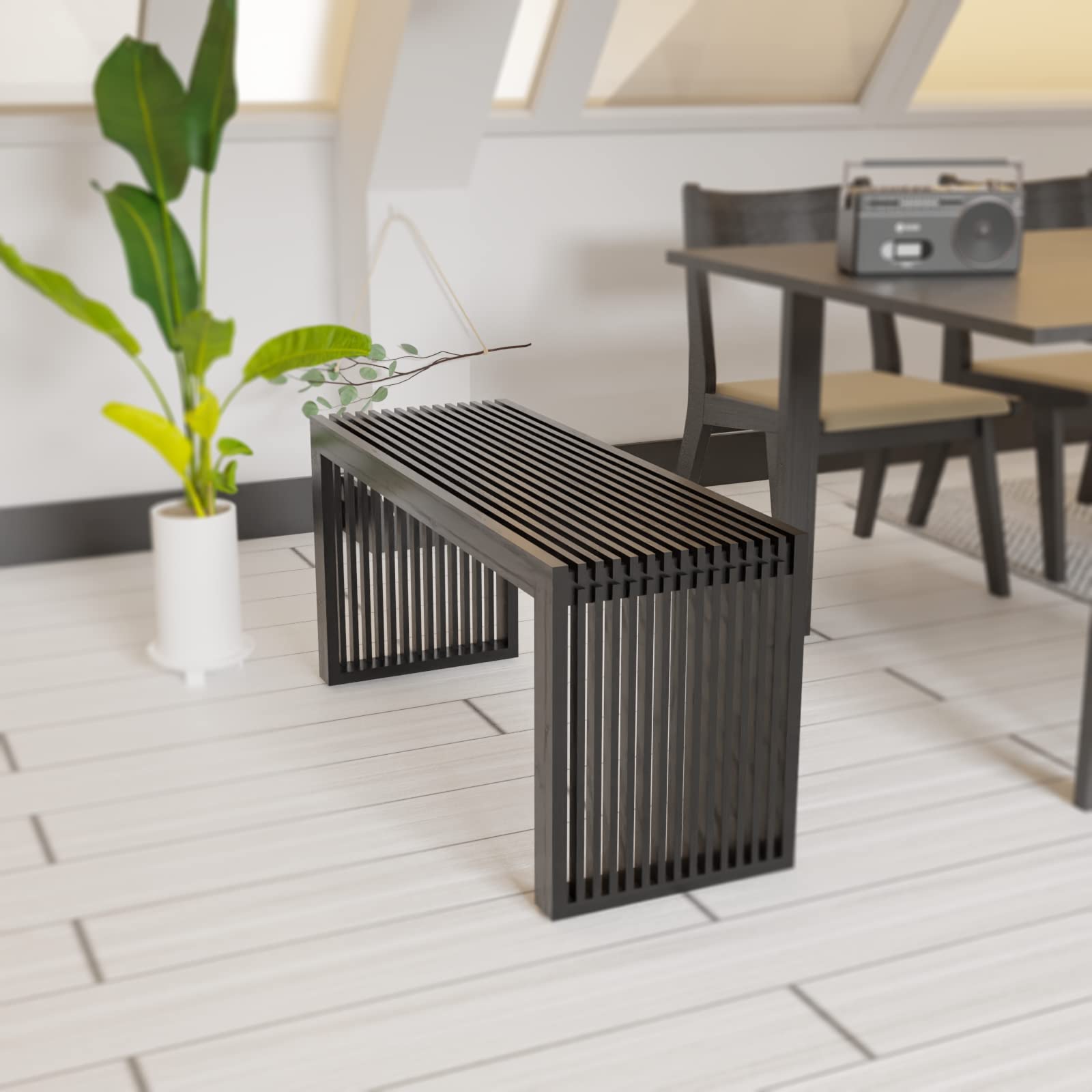 APRTAT bamboo dining bench sturdy legs support heavy daily use.