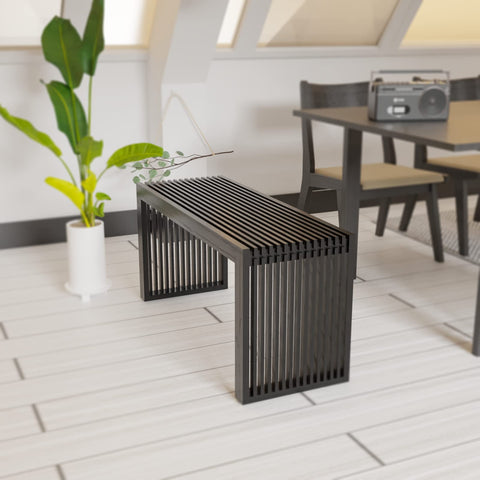 APRTAT bamboo dining bench sturdy legs support heavy daily use.