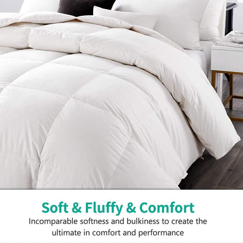 APSMILE down feather fibers fill provides balanced loft for cozy warmth.