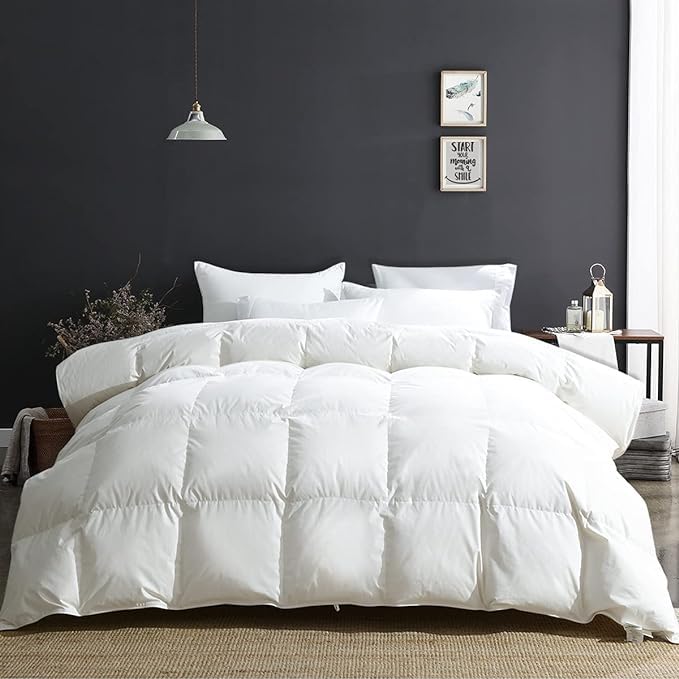 APSMILE Oversized King comforter cover closeup shows breathable organic cotton feel