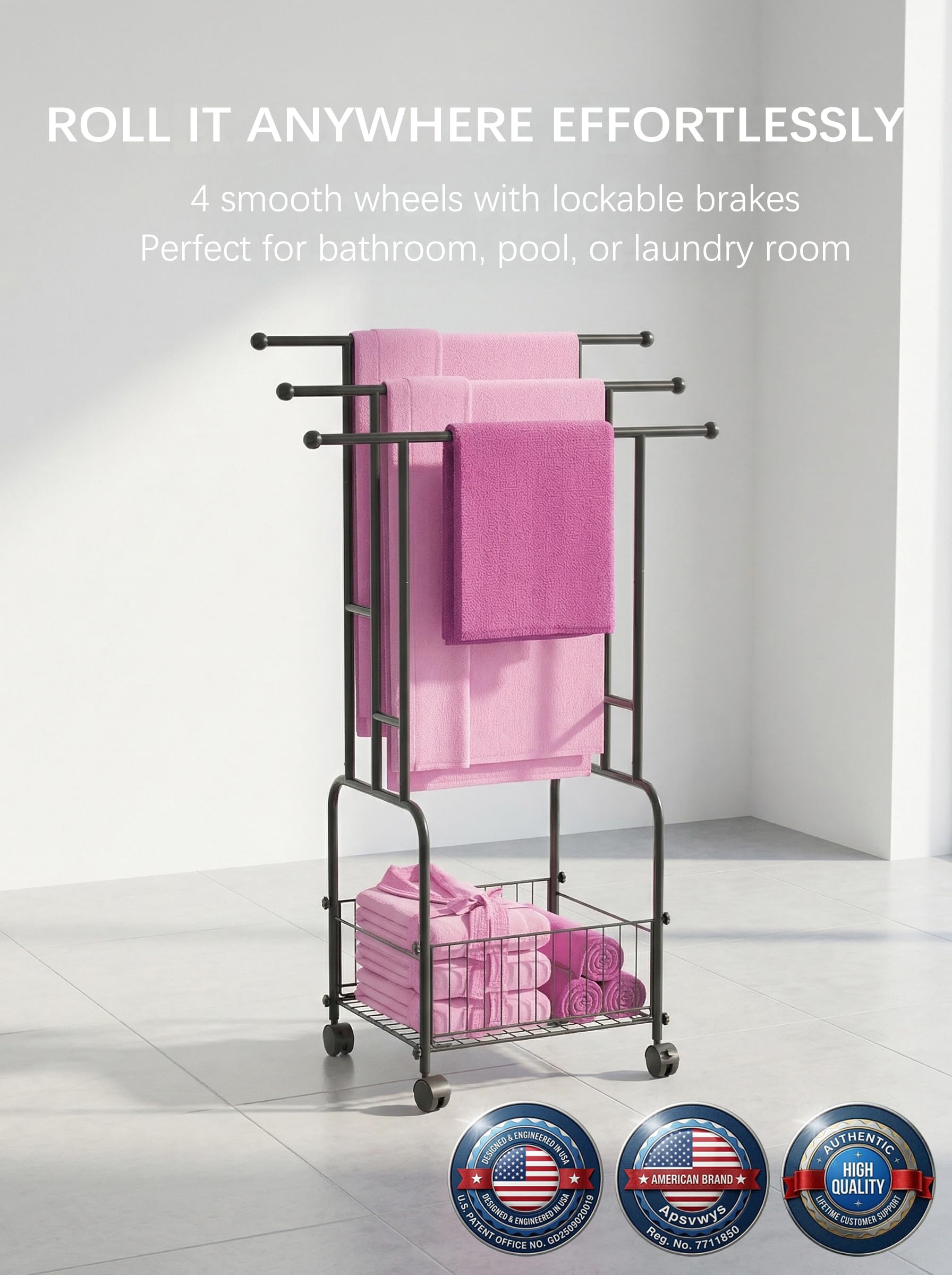 Apsvwys 3-tier detail view emphasizes reinforced joints for stable, long-lasting drying.