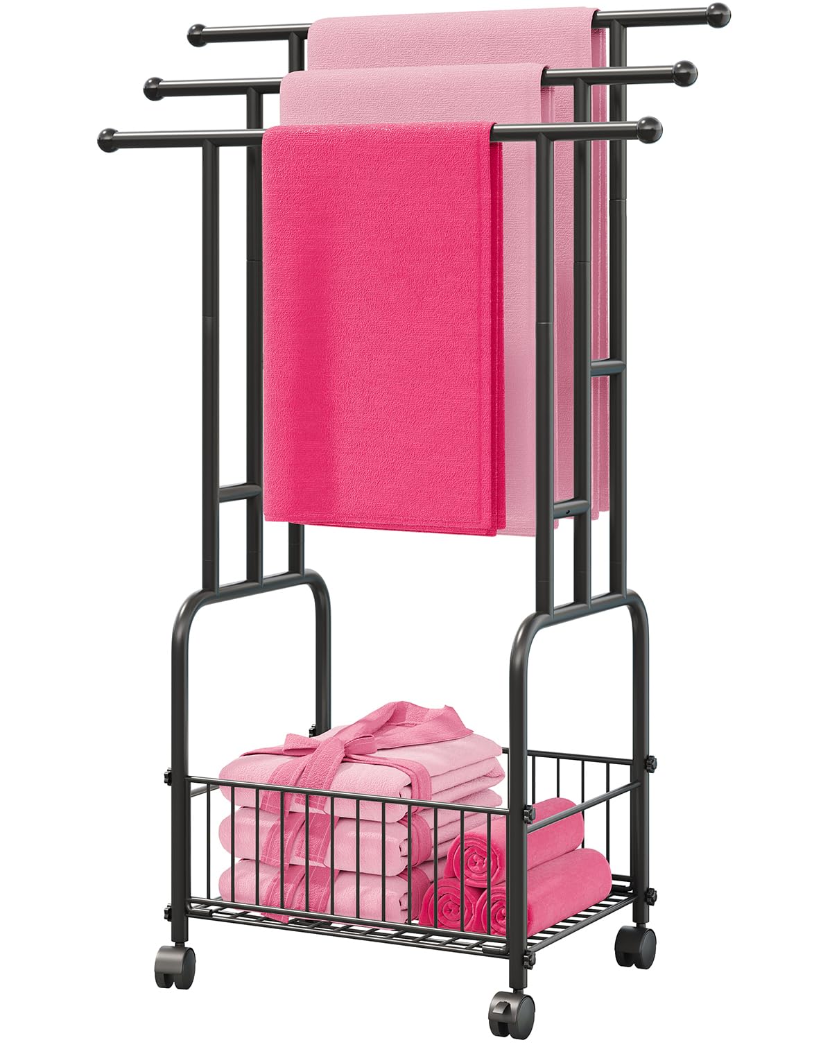 Apsvwys 42.5-inch towel rack front view shows sturdy, space-saving design for daily use.