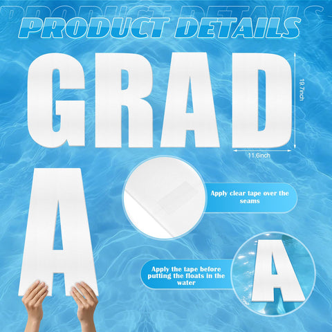 APUDWN foam board grad letters are lightweight for easy poolside setup.