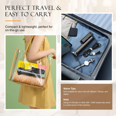 APUHY G5 compact design beside travel bag for easy packing.